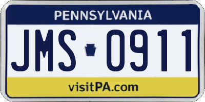 PA license plate JMS0911