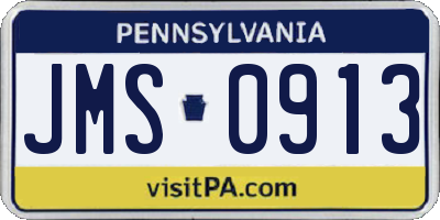PA license plate JMS0913