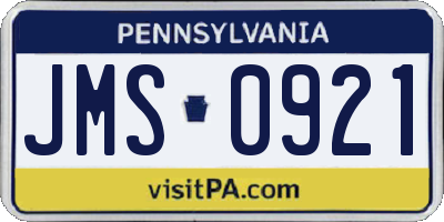 PA license plate JMS0921