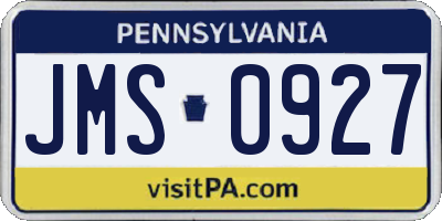 PA license plate JMS0927