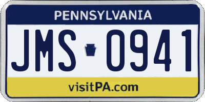 PA license plate JMS0941