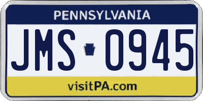 PA license plate JMS0945