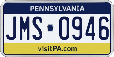 PA license plate JMS0946