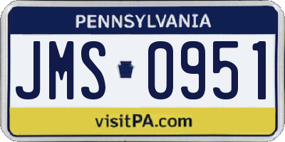 PA license plate JMS0951