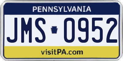 PA license plate JMS0952