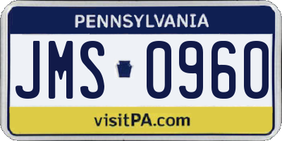 PA license plate JMS0960