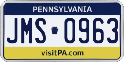 PA license plate JMS0963
