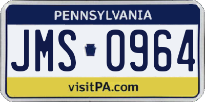 PA license plate JMS0964