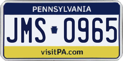 PA license plate JMS0965