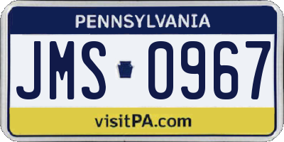 PA license plate JMS0967