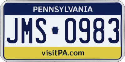 PA license plate JMS0983