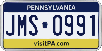 PA license plate JMS0991