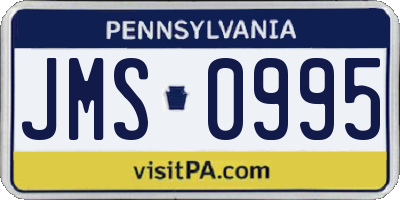 PA license plate JMS0995