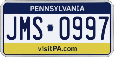 PA license plate JMS0997