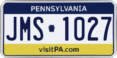 PA license plate JMS1027