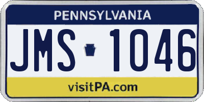 PA license plate JMS1046