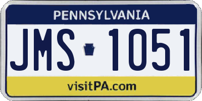 PA license plate JMS1051