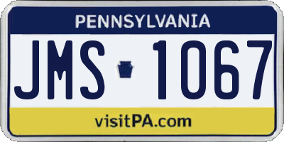 PA license plate JMS1067