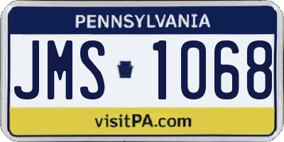PA license plate JMS1068