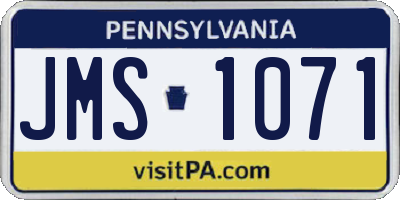 PA license plate JMS1071