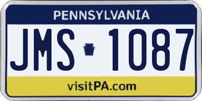 PA license plate JMS1087