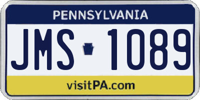 PA license plate JMS1089