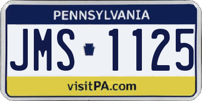 PA license plate JMS1125