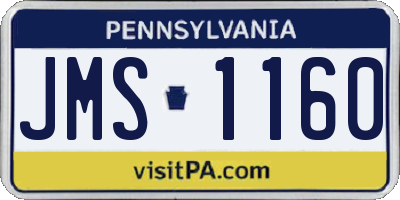 PA license plate JMS1160