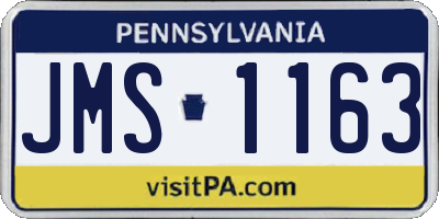 PA license plate JMS1163