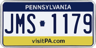 PA license plate JMS1179