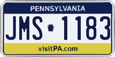 PA license plate JMS1183