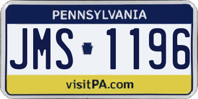 PA license plate JMS1196