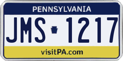 PA license plate JMS1217