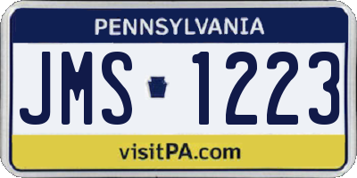 PA license plate JMS1223