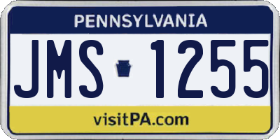PA license plate JMS1255