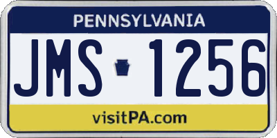 PA license plate JMS1256