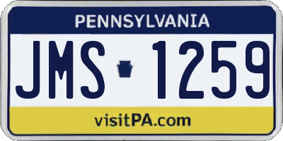 PA license plate JMS1259