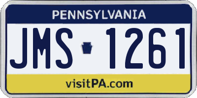 PA license plate JMS1261