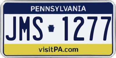 PA license plate JMS1277