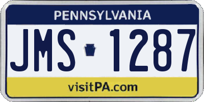PA license plate JMS1287