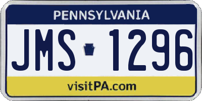PA license plate JMS1296