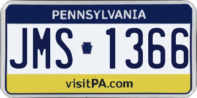 PA license plate JMS1366