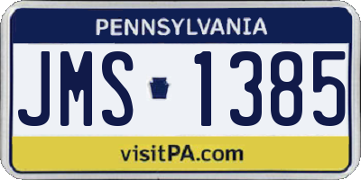 PA license plate JMS1385
