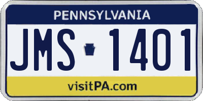PA license plate JMS1401