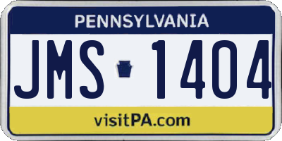 PA license plate JMS1404
