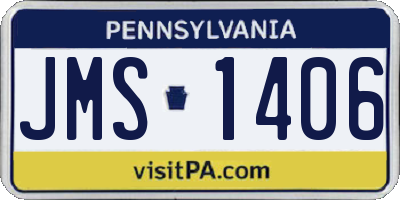 PA license plate JMS1406