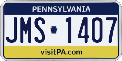 PA license plate JMS1407