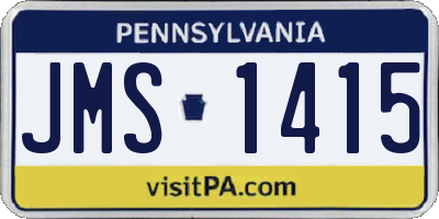 PA license plate JMS1415
