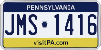 PA license plate JMS1416