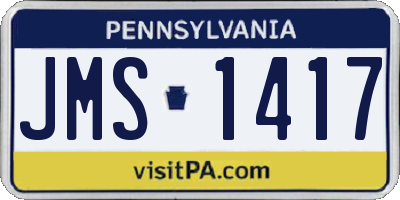 PA license plate JMS1417
